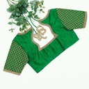 Fashionable in this shamrock green designer blouse