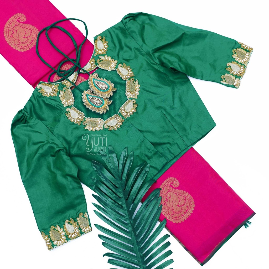 green-mango-motif-bridal-blouse-3