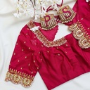 The perfect bright maroon bridal blouse for your special day