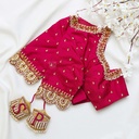 The perfect bright maroon bridal blouse for your special day