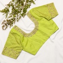 Embrace that natural look with our stunning Avocado Green Bridal Blouse:
