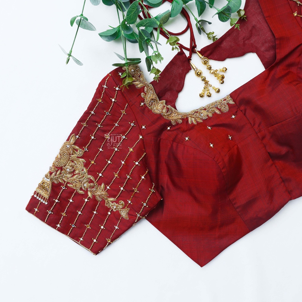 A pop of culture in the perfect bridal blouse