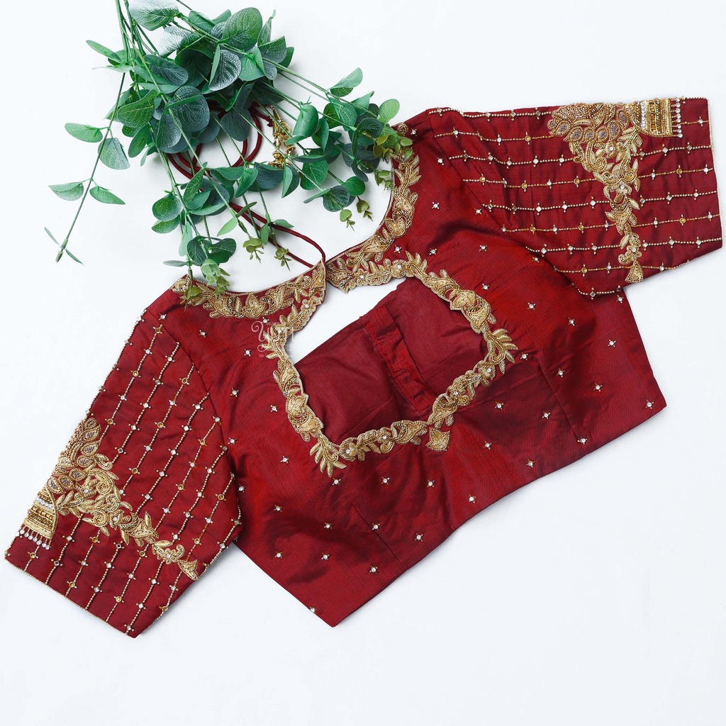 A pop of culture in the perfect bridal blouse