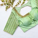 Elevate your bridal look with our stunning Beryl Green Designer Blouse