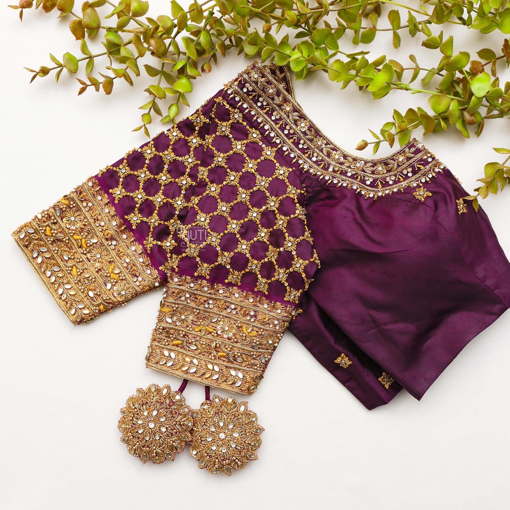 Our Stunning Wine Berry Colour Designer Blouse