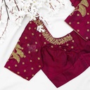Maroon saree motif bridal blouse