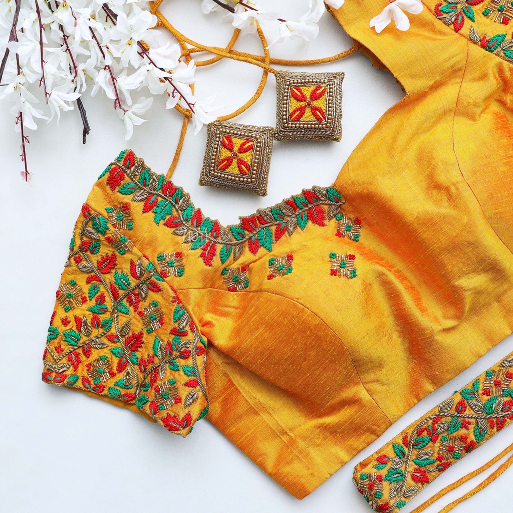 Our Stunning Yellow Designer Blouse