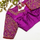 Stepping into married life with a touch of warmth Loving this beautiful purple bridal blouse
