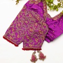 Stepping into married life with a touch of warmth Loving this beautiful purple bridal blouse