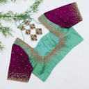 the exquisite Green Pea embroidery blouse.