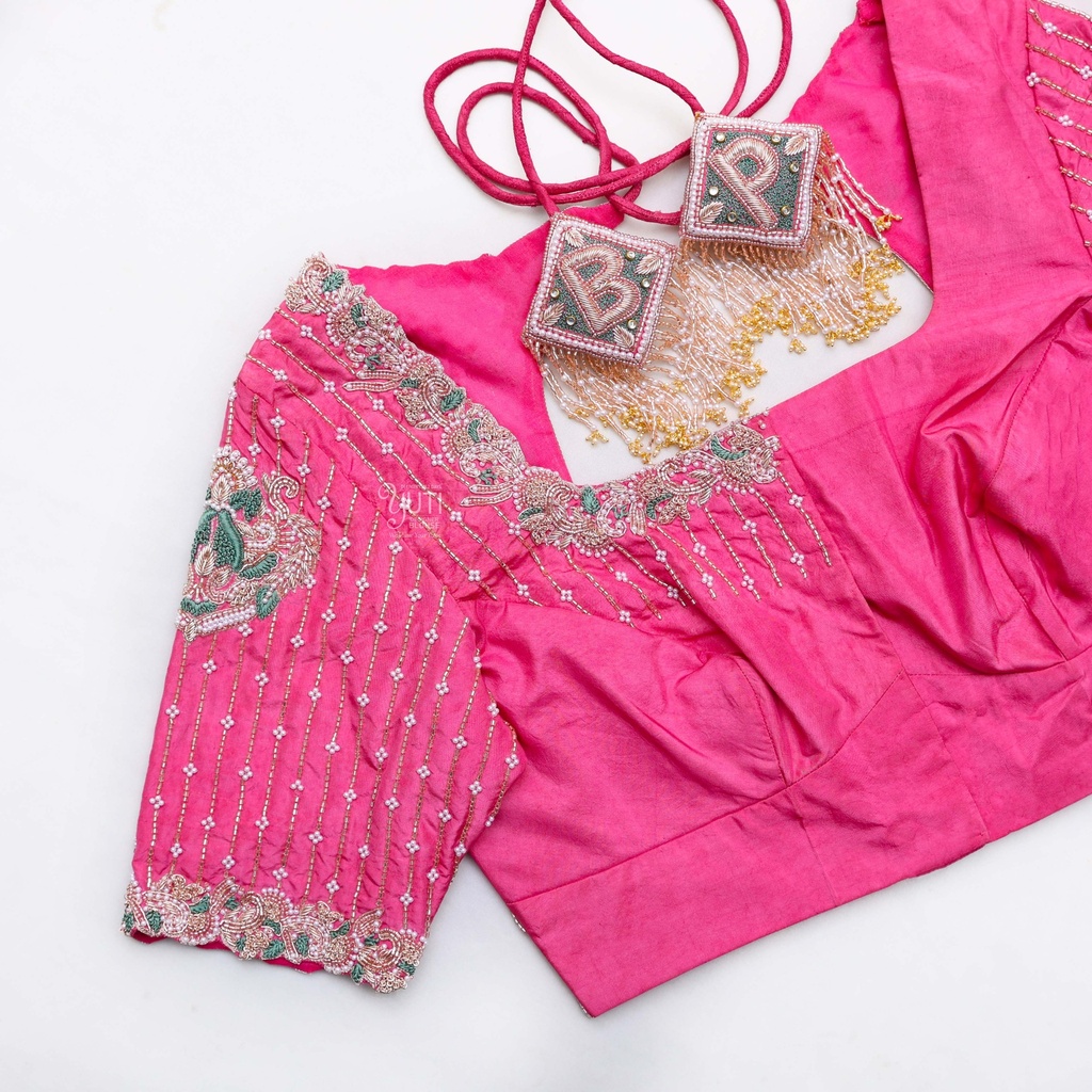 Introducing our stunning Cerise Pink embroidery blouse!