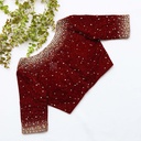Deep Brown embroidery blouse