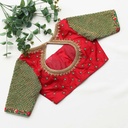Red Wine embroidery blouse
