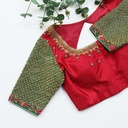 Red Wine embroidery blouse