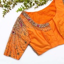 Mango Orange Embroidery Blouse