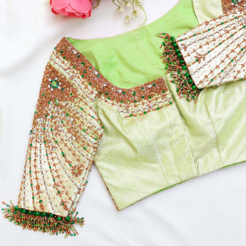 Elevate your style with this stunning Off White embroidery blouse!
