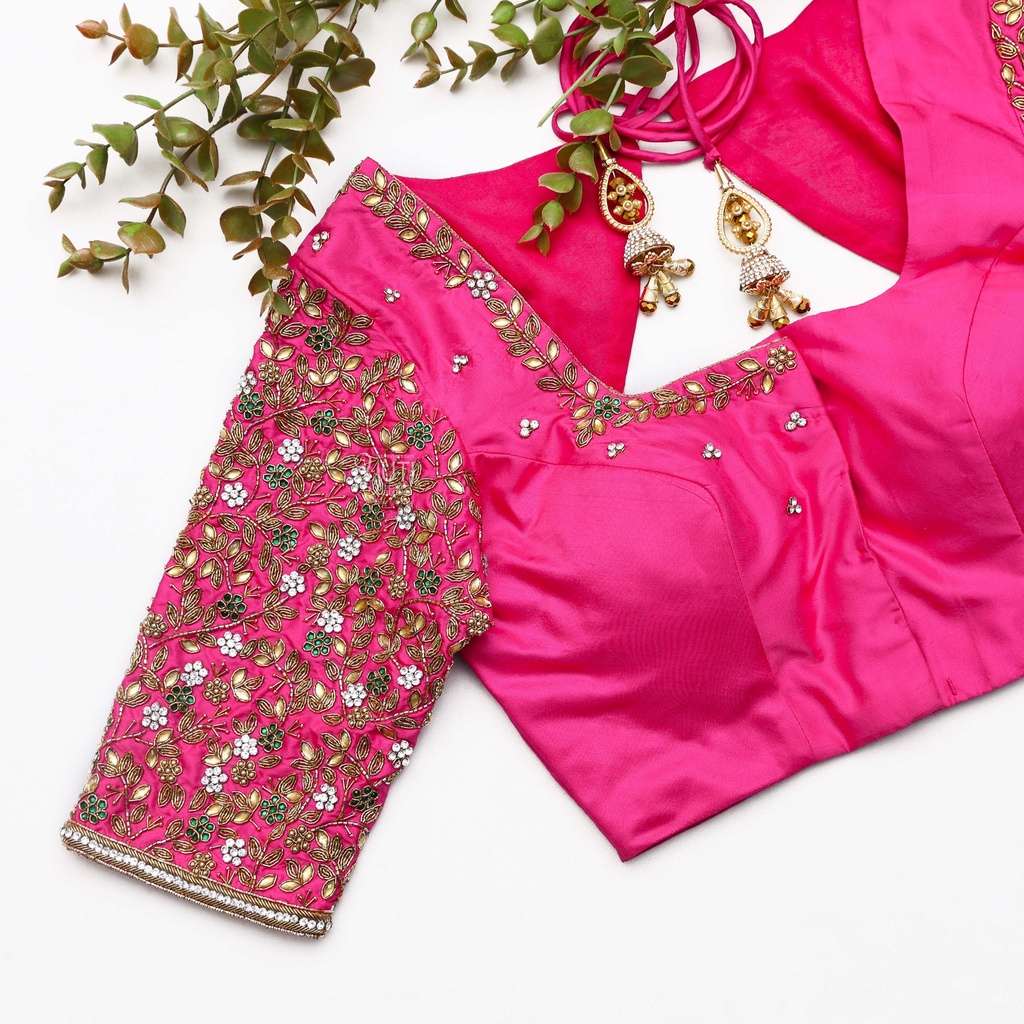 Brilliant Rose embroidery blouse