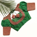Dark Spring Green embroidery blouse
