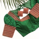 Dark Spring Green embroidery blouse
