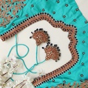 Medium Turquoise embroidery blouse