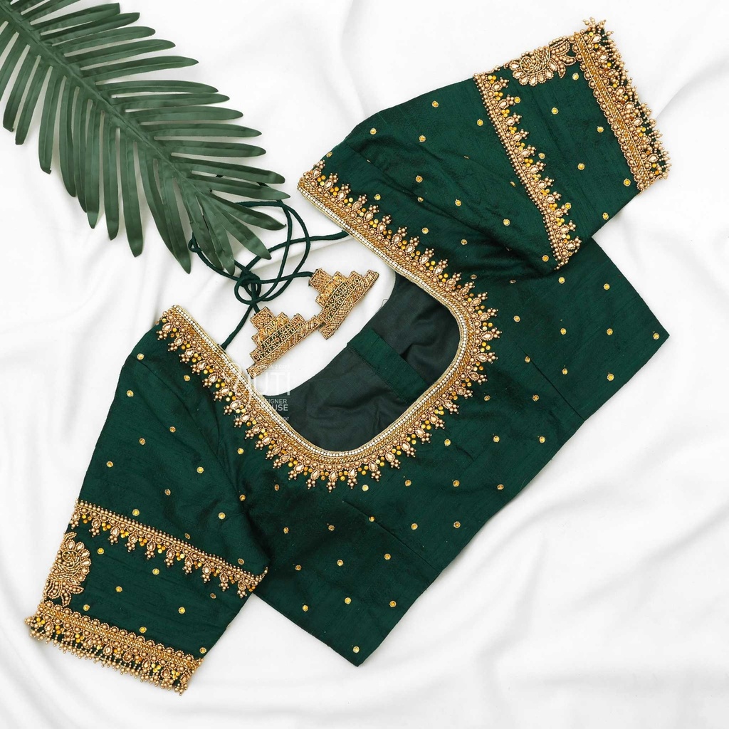 Dark green double layer peacock bridal
