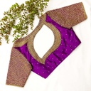 Introducing our exquisite Violet Eggplant embroidery blouse!