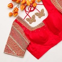 Immerse yourself in the rich depths of this vibrant shade, beautifully enhanced with intricate embroidery details that are nothing short of enchanting.