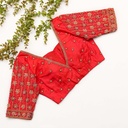 Red color embroidery blouse