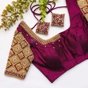 Wine Berry embroidery blouse