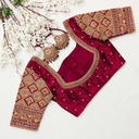 Dark Maroon embroidery blouse