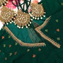 Green georgette blouse with kemp
