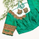 Introducing our exquisite "Green Blue embroidery blouse