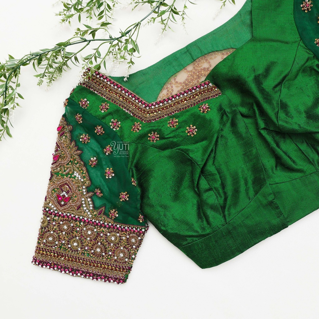 Clover Green embroidery blouse