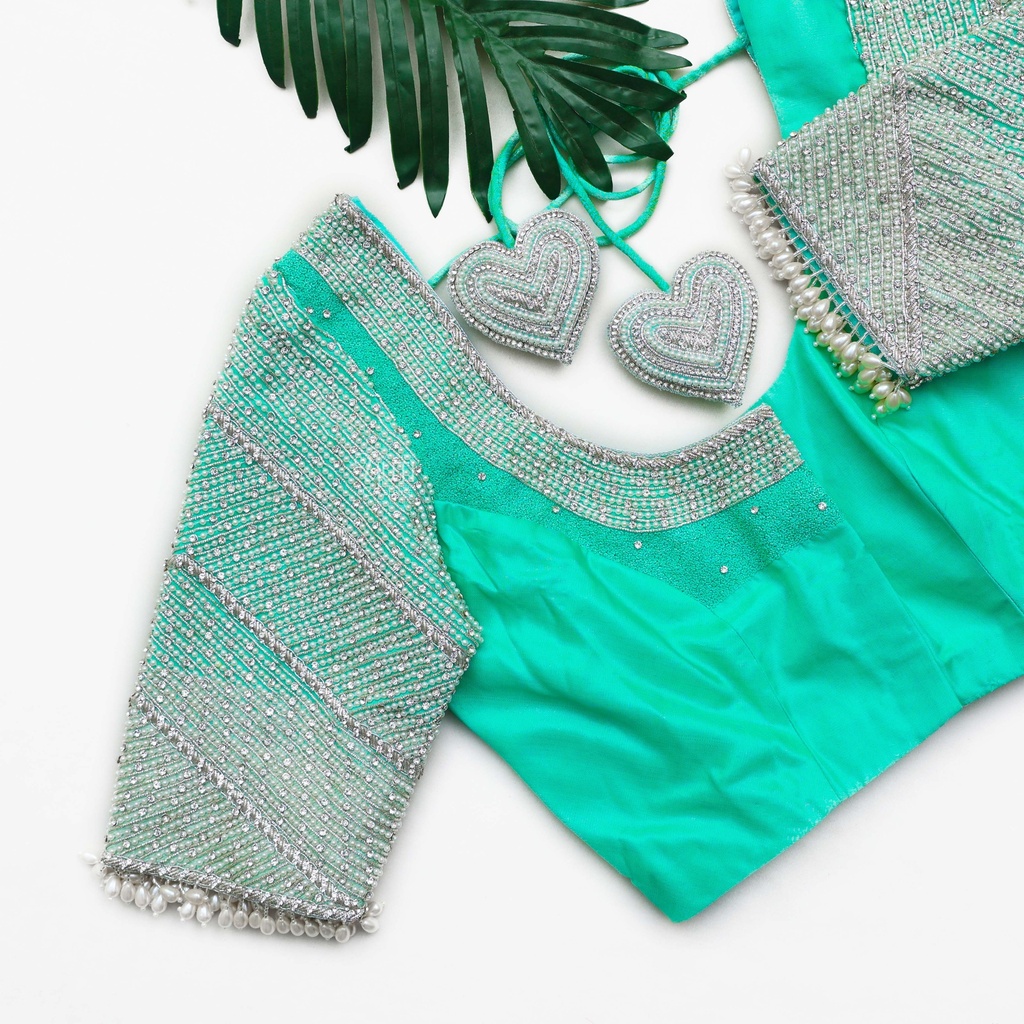 Elegance shines with every stitch! ✨💙 Adorn yourself in the vibrant allure of our Bright Light Blue embroidery blouse, meticulously crafted to elevate your style game to new heights.