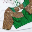 Embroidered meticulously by skilled artisans, every detail on this blouse tells a story of craftsmanship and artistry.