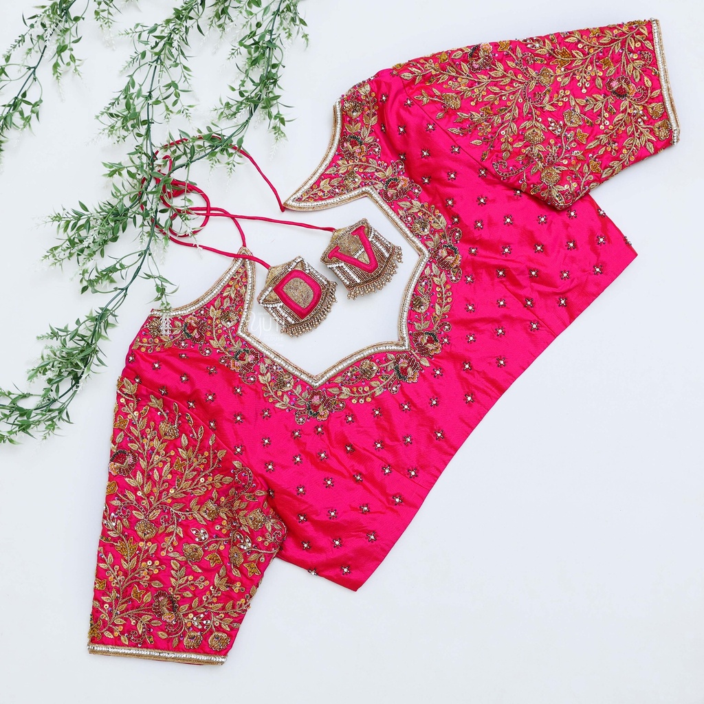 Pink  embroidery blouse