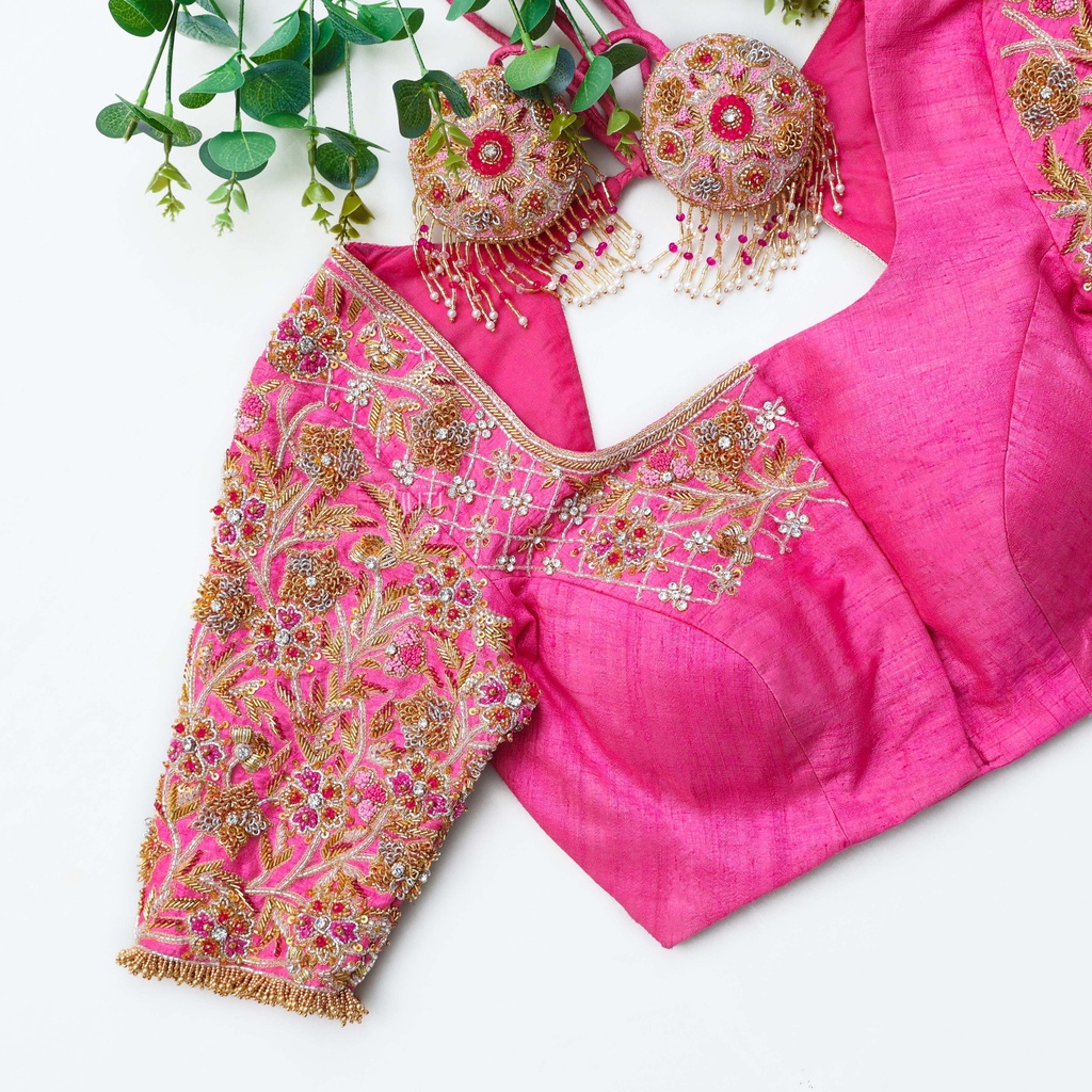 Pretty in pink with this stunning bridal blouse: