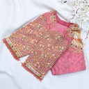 Feeling pretty in this light pink designer blouse