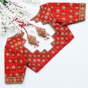 Red color embroidery blouse
