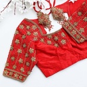 Red color embroidery blouse