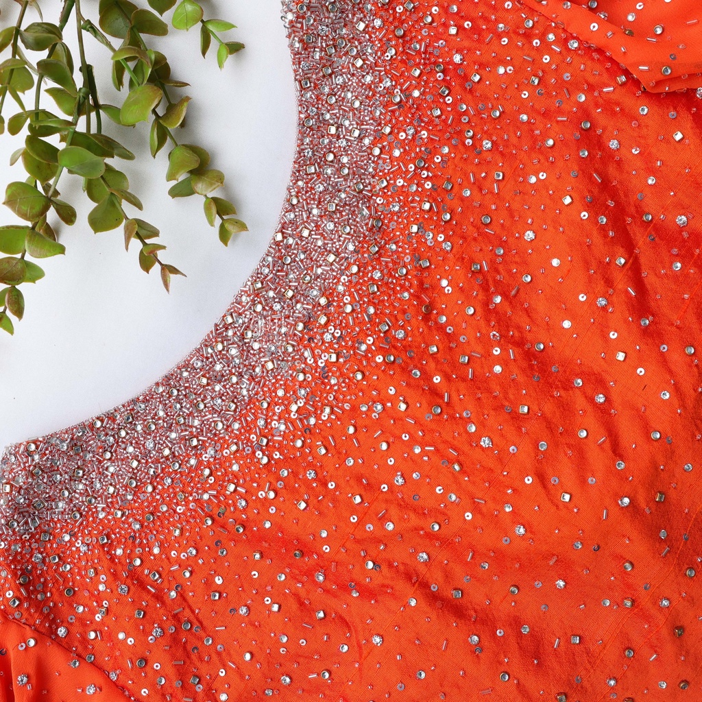 Vibrant orange blouse