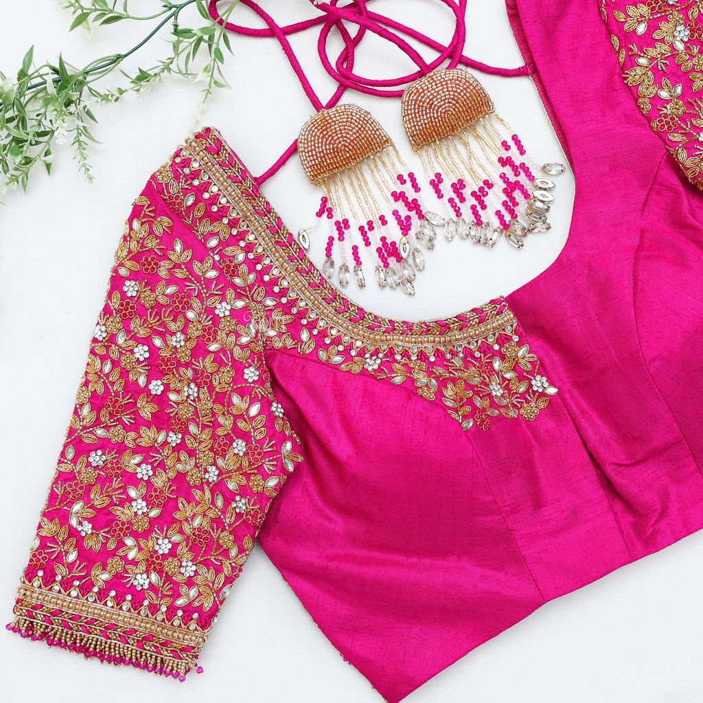 Feeling pretty in pink Embroidery Blouse