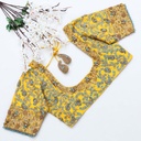 Step up your style game with this captivating yellow embroidery blouse