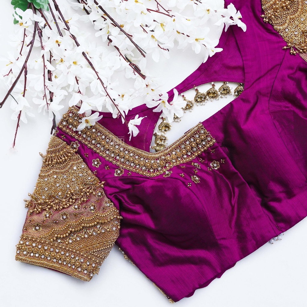Introducing our exquisite Purple embroidery blouse
