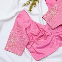 Blushing bride in this stunning pastel magenta bridal blouse