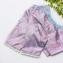 Discover the epitome of grace and style with this French Grey-inspired pink blouse