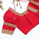 Celebrating love and elegance with this stunning red bridal blouse