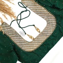 Green blouse with checked pattern