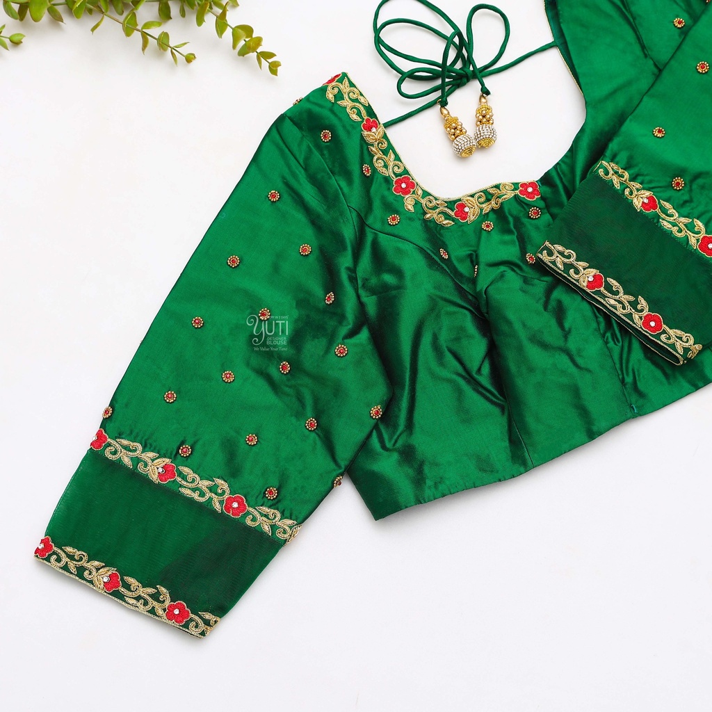 Feeling like a green goddess in this stunning embroidered blouse!