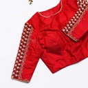 A stunning bridal blouse adorned with intricate embroidery